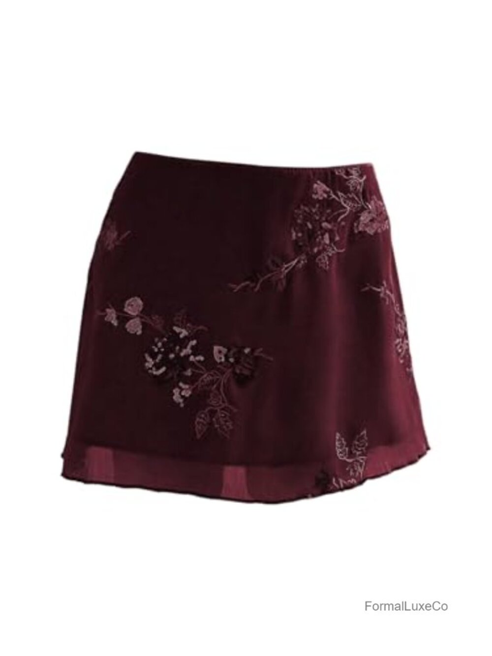 Sparkly Sequin Mini Skirt Y2K Beaded Floral Low Rise Boho Hip Skirt